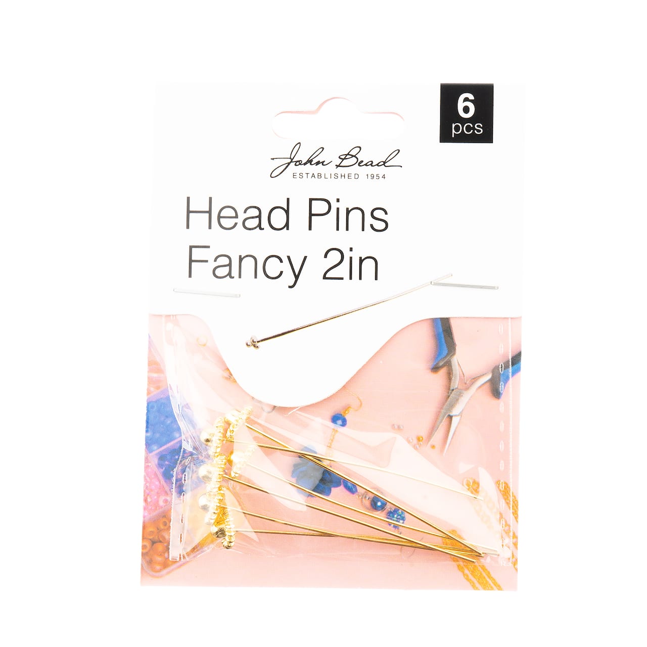 John Bead Must Have Findings 2" Fancy Head Pins, 6ct.